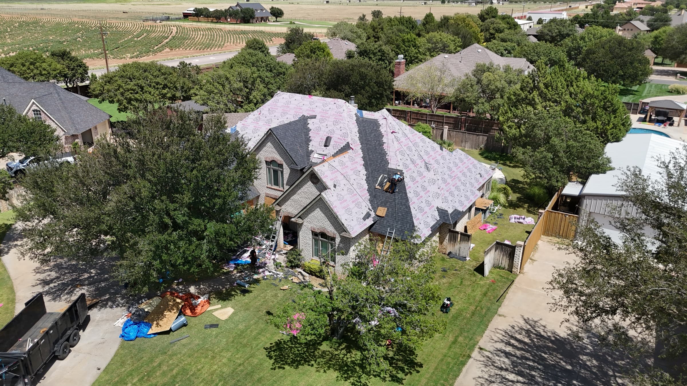 Owens Corning underlayment on large home